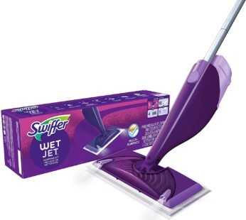 Swiffer WetJet Floor Mop Starter Kit 1 Power Mop 5 Mopping Pads 1 Floor Cleaner Liquid Solution