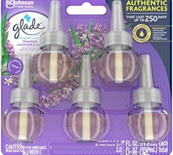 Glade Plugins Scented Oil Refills 5ct Tranquil Lavender & Aloe Plug in Air Freshener 3.35 oz