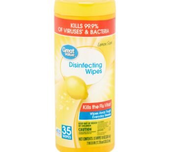 Great Value Lemon Scent Disinfecting Wipes 35ct 10 oz
