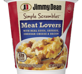 Jimmy Dean Simple Scrambles® Meat Lovers Quick Breakfast Cup with Real Eggs Sausage Cheddar Cheese & Bacon 5.35 oz