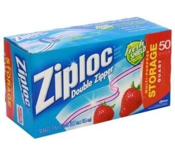 Ziploc Double Zipper All-Purpose Storage Quart Value Pack Bags 50 ct