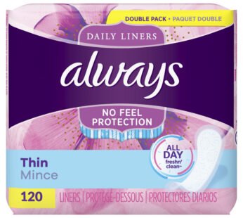 Always Thin Regular Daily Liners Unscented 120 ct