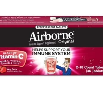 Airborne Vitamin C 1000mg Immune Support Supplement Effervescent Formula very berry 18 ct tubes