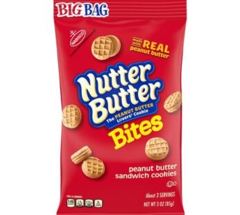 Nutter Butter Bites Peanut Butter Sandwich Cookies Big Bag 3 oz