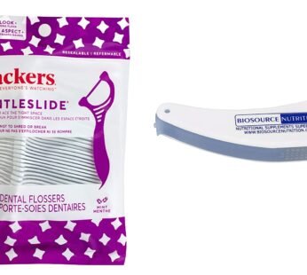 Biosource Nutrition Travel Toothbrush in Bundle with Plackers Gentleslide 35 Dental Flossers