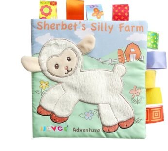 Baby Books Toys, Touch and Feel Crinkle Cloth Books for Babies, Infants & Toddler, Early Development Interactive Car & Stroller Soft Toys for Boys & Girls (Sherbets Silly Farm)