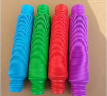 BunMo Pop Tubes Sensory Toys, Fine Motor Skills Toddler Toys, Fidget Toys for Sensory Kids and Learning Toys (4 Pack)